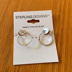 925 Sterling Silver Diamond Cut Hoop Earrings